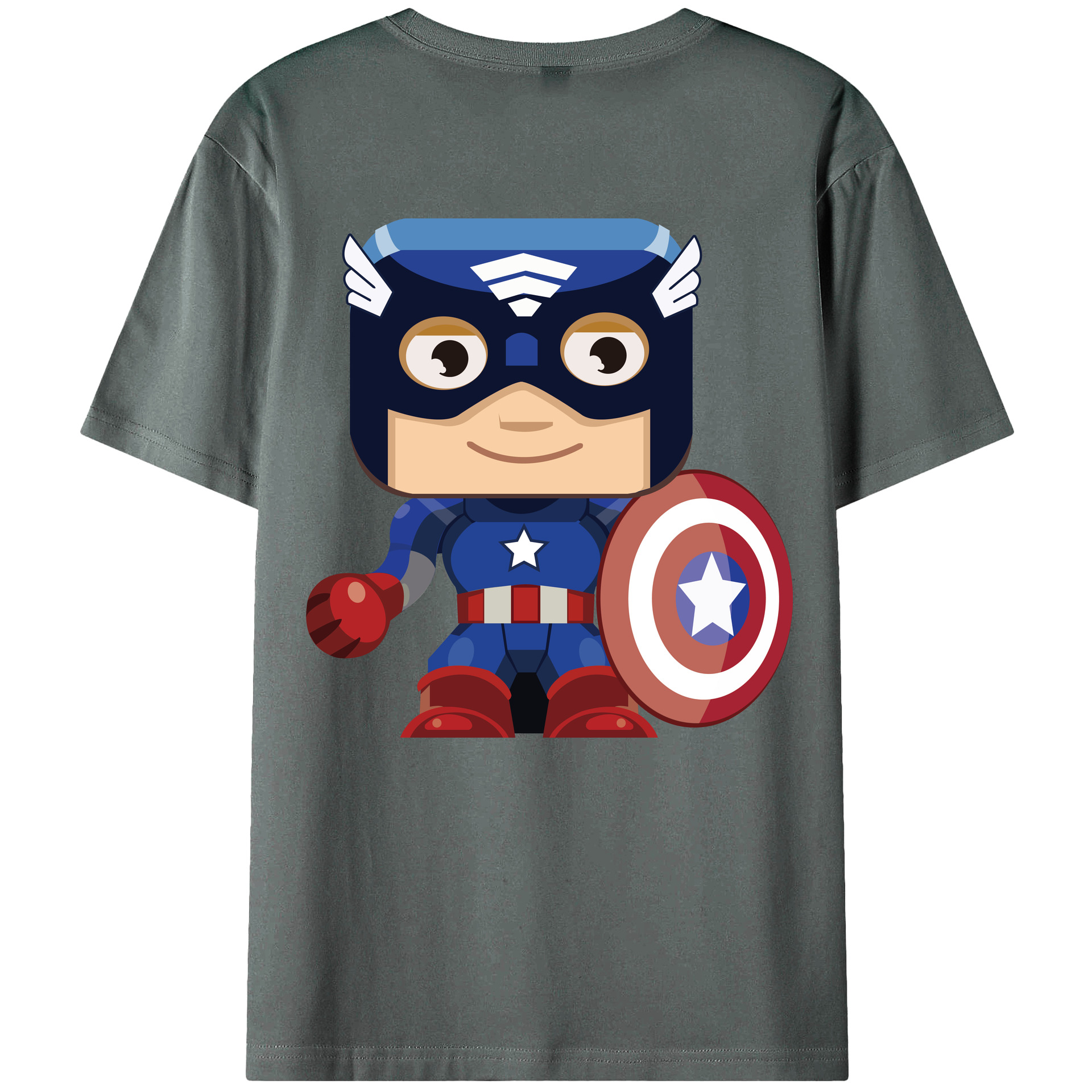 （画像用） アベンジャーズ The Avengers 綿100％ メンズ半袖Tシャツ（バックプリント） 通気性